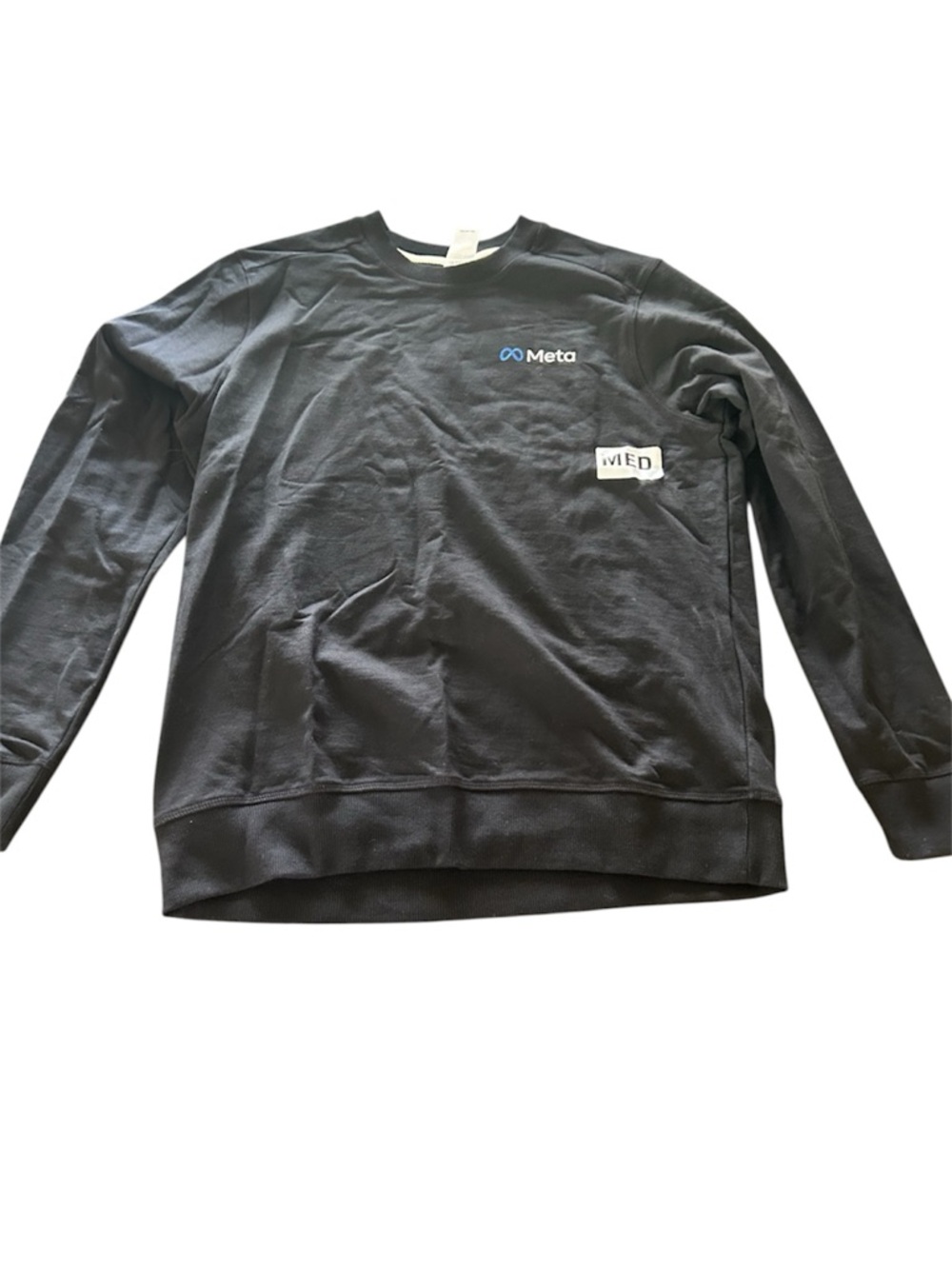 Meta Facebook instagram NWOT black long sleeve pull over sweatshirt